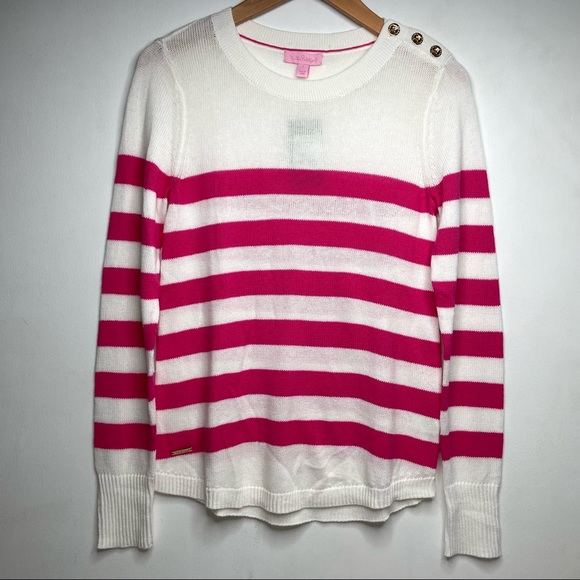 LILLY PULITZER Orchid Pink Flagler Striped Sweater